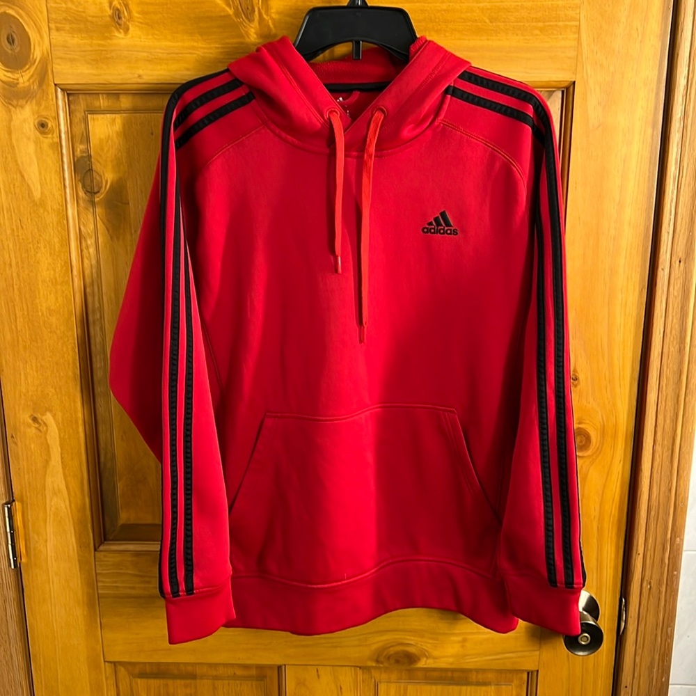 Adidas Men’s Climawarm Red/black hoodie Size M